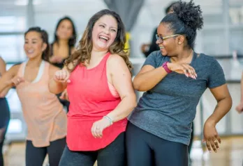 two women dancing