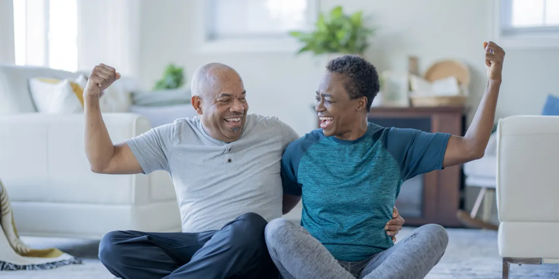 Senior Adults Working out at Home