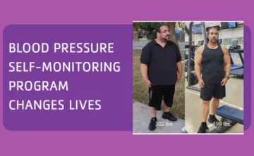 Blood Pressure Self Monitoring Program template with a before and after of Brian